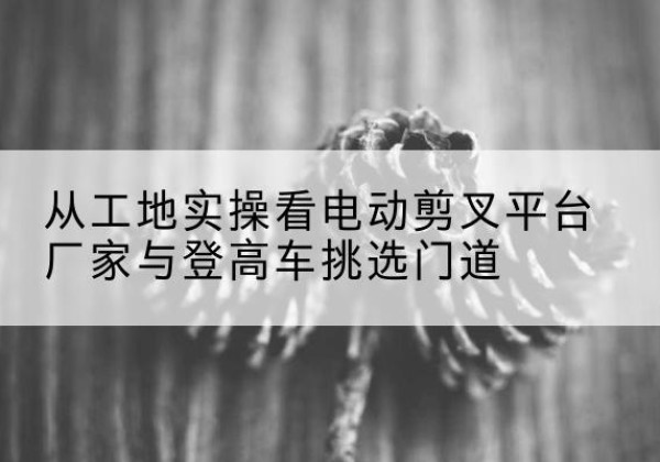 寿宁电动剪叉升降平台厂家-从工地实操看电动剪叉平台厂家与登高车挑选门道